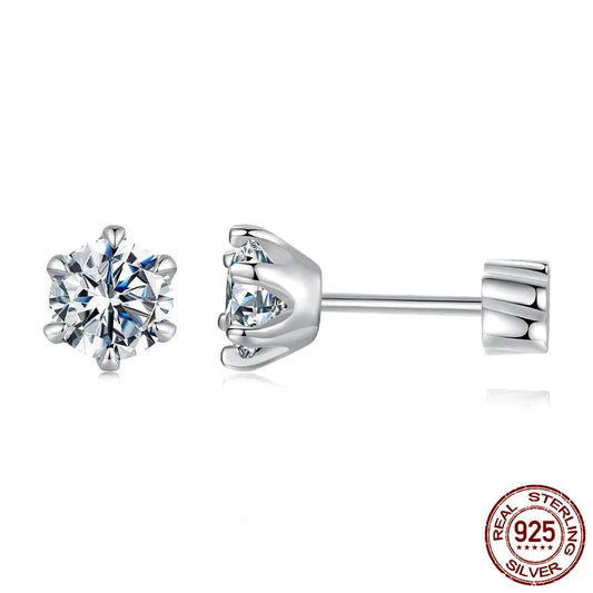 White Gold Plated Moissanite Earrings