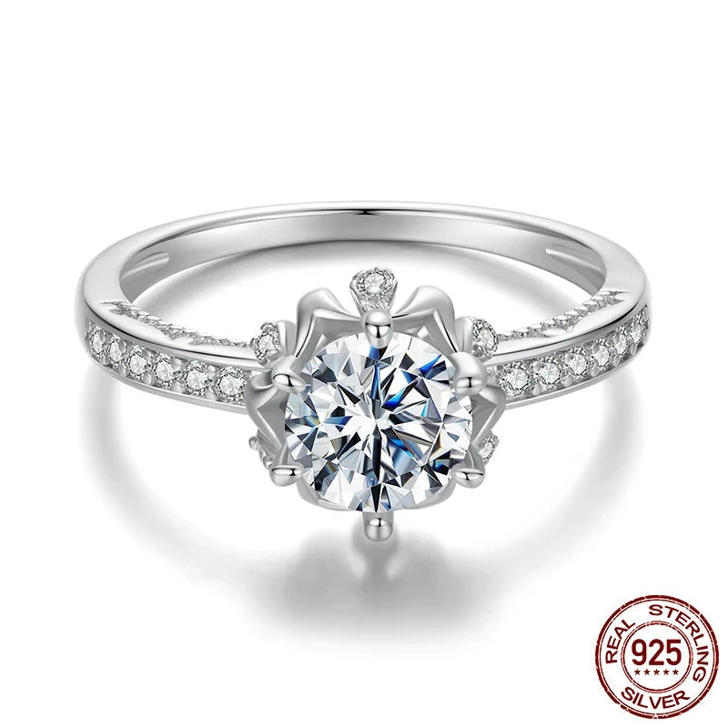 Moissanite Flower Ring