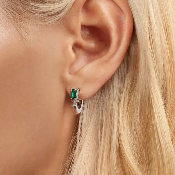 Emerald Green Star Earrings