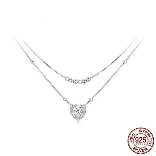 Halo Heart Moissanite Pendant Necklace