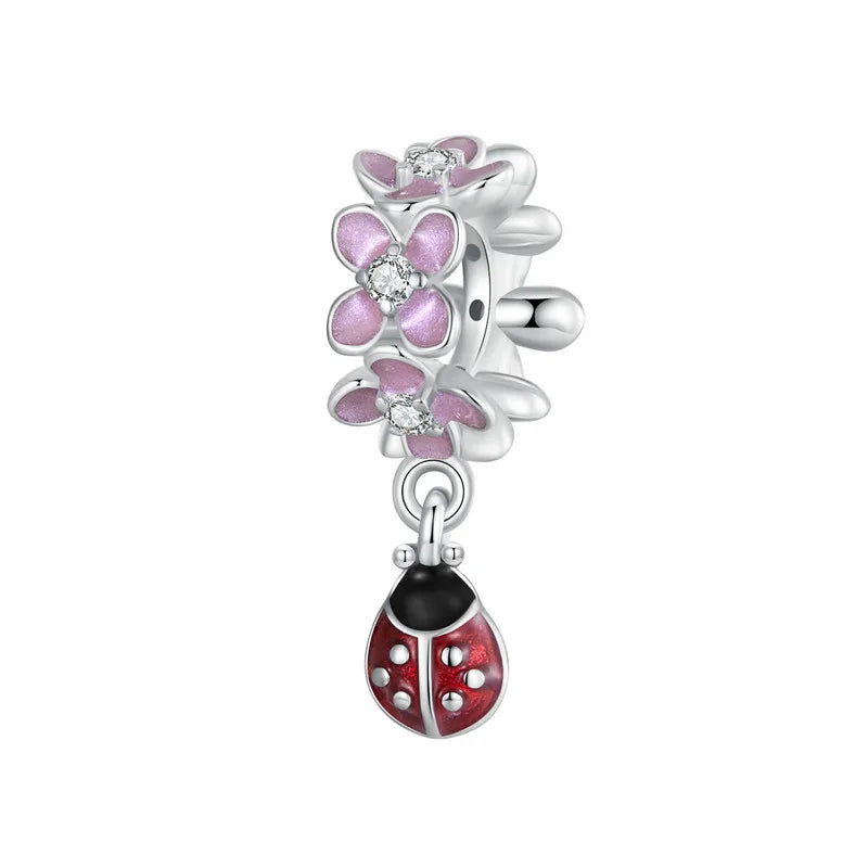 Pink Flower Charms