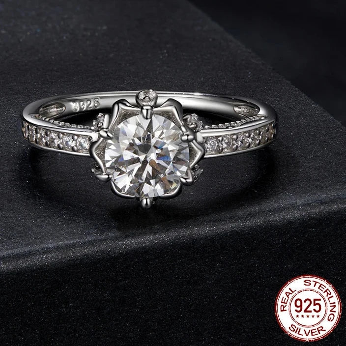 Moissanite Flower Ring