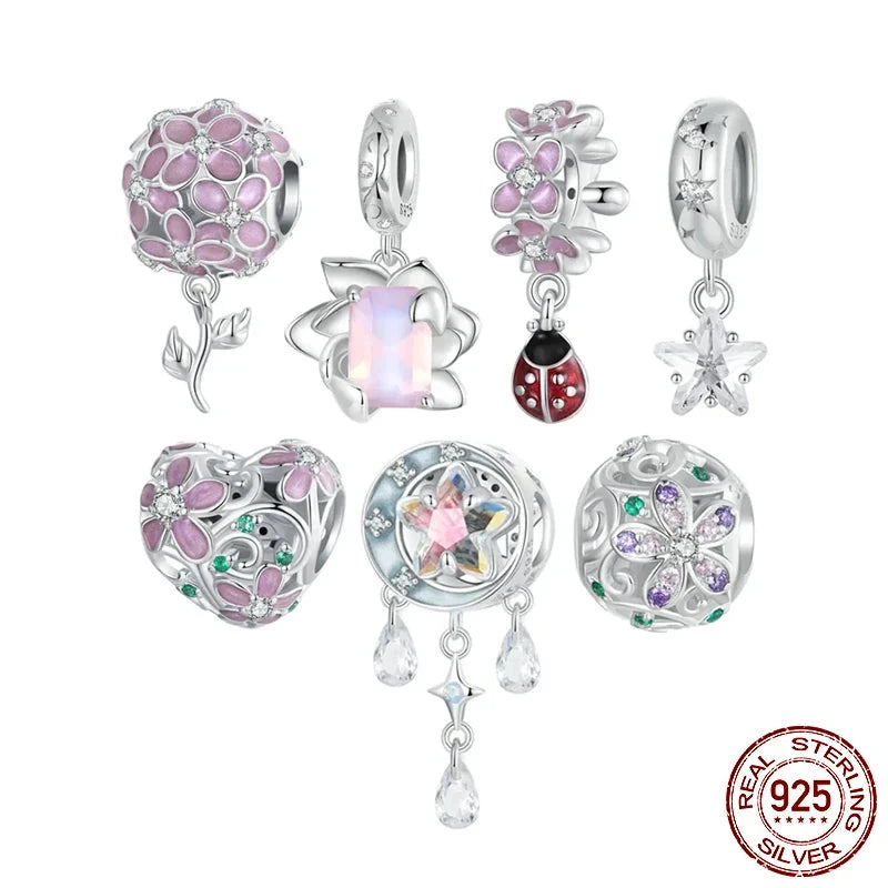 Pink Flower Charms