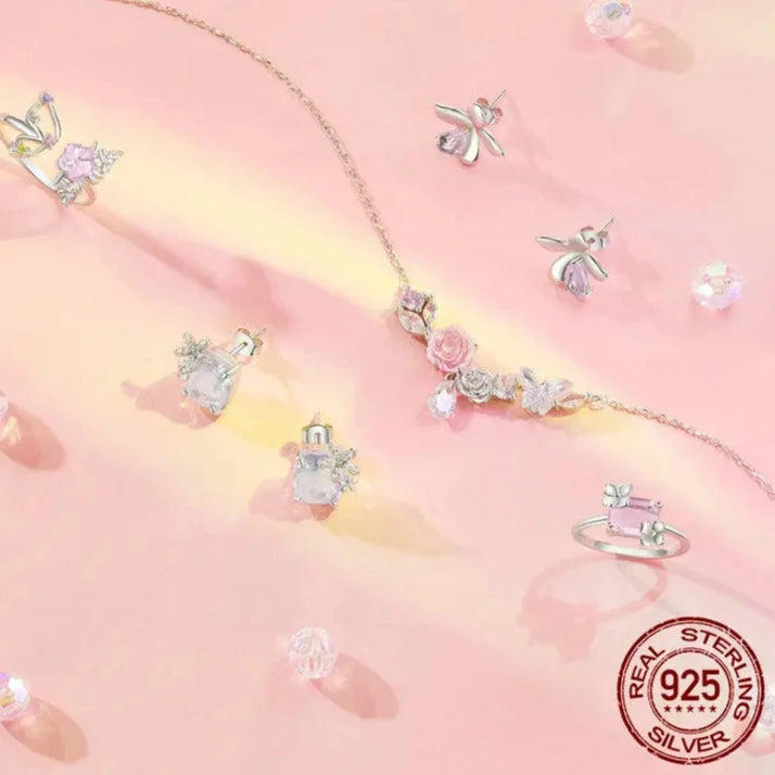 Romantic Flower Necklace Fantasy Butterfly Neck