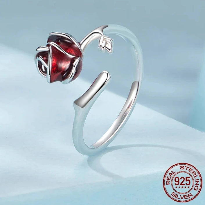 Red Rose Flower Ring