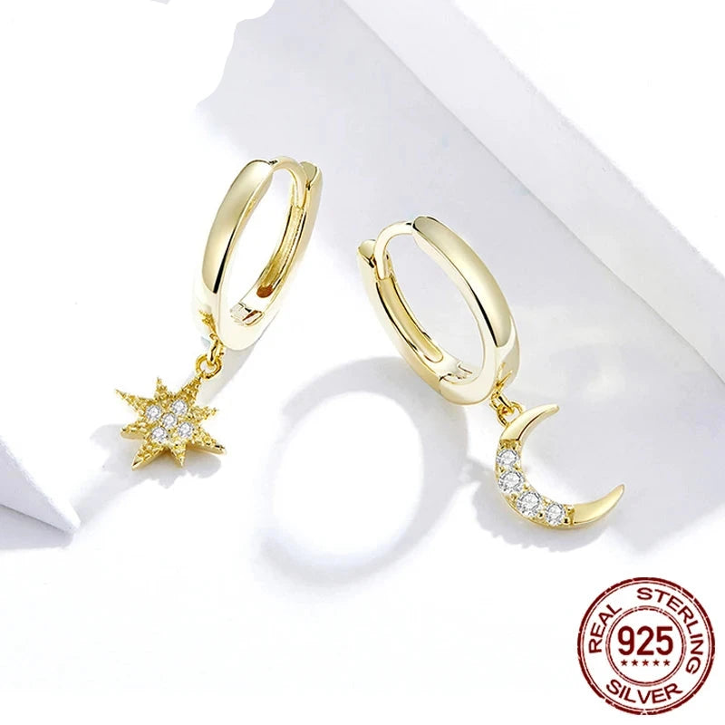 Moon&Star Dangle Earrings